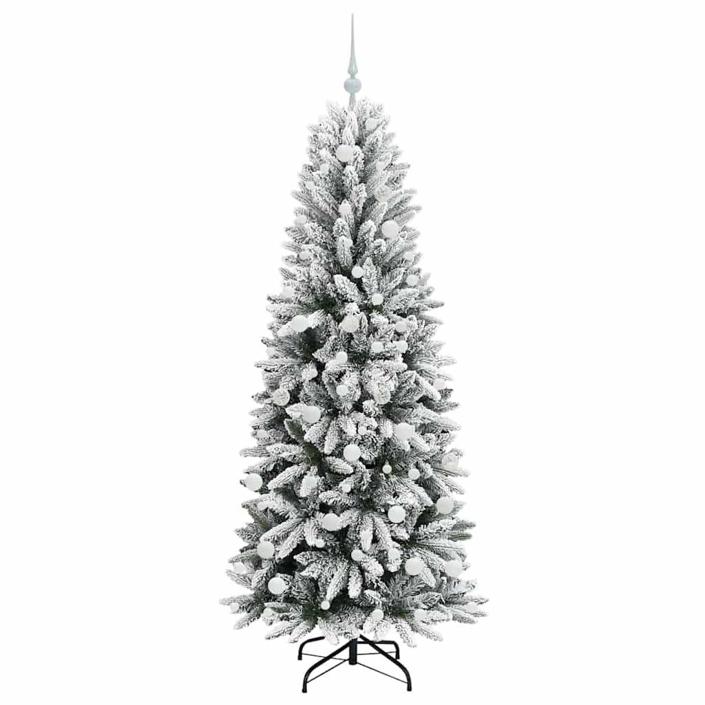 vidaXL Sapin de Noël artificiel avec 300 LED et support Blanc 180 cm