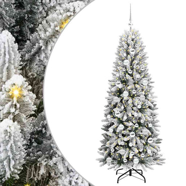 vidaXL Künstlicher Weihnachtsbaum mit 300 LEDs mit Ständer Weiß 180 cm