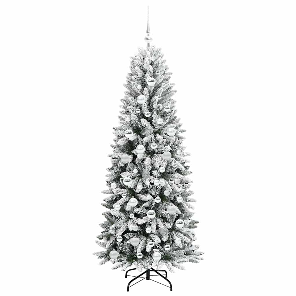 vidaXL Sapin de Noël artificiel avec 300 LED et support Blanc 180 cm