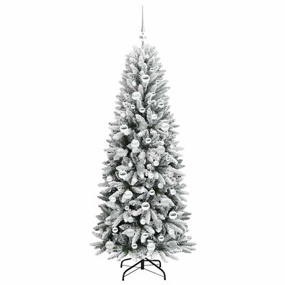 vidaXL Sapin de Noël artificiel avec 300 LED et support Blanc 180 cm
