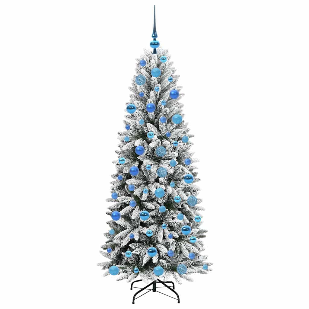 vidaXL Sapin de Noël artificiel avec 300 LED et support Blanc 180 cm