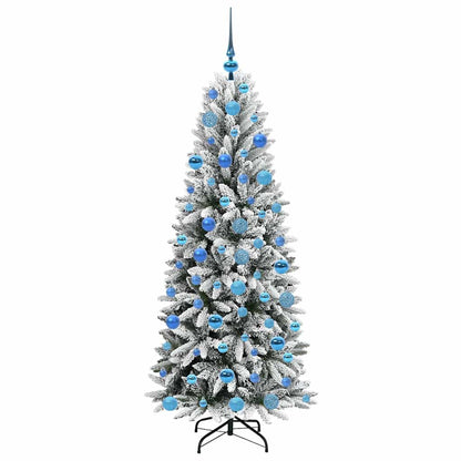 vidaXL Sapin de Noël artificiel avec 300 LED et support Blanc 180 cm