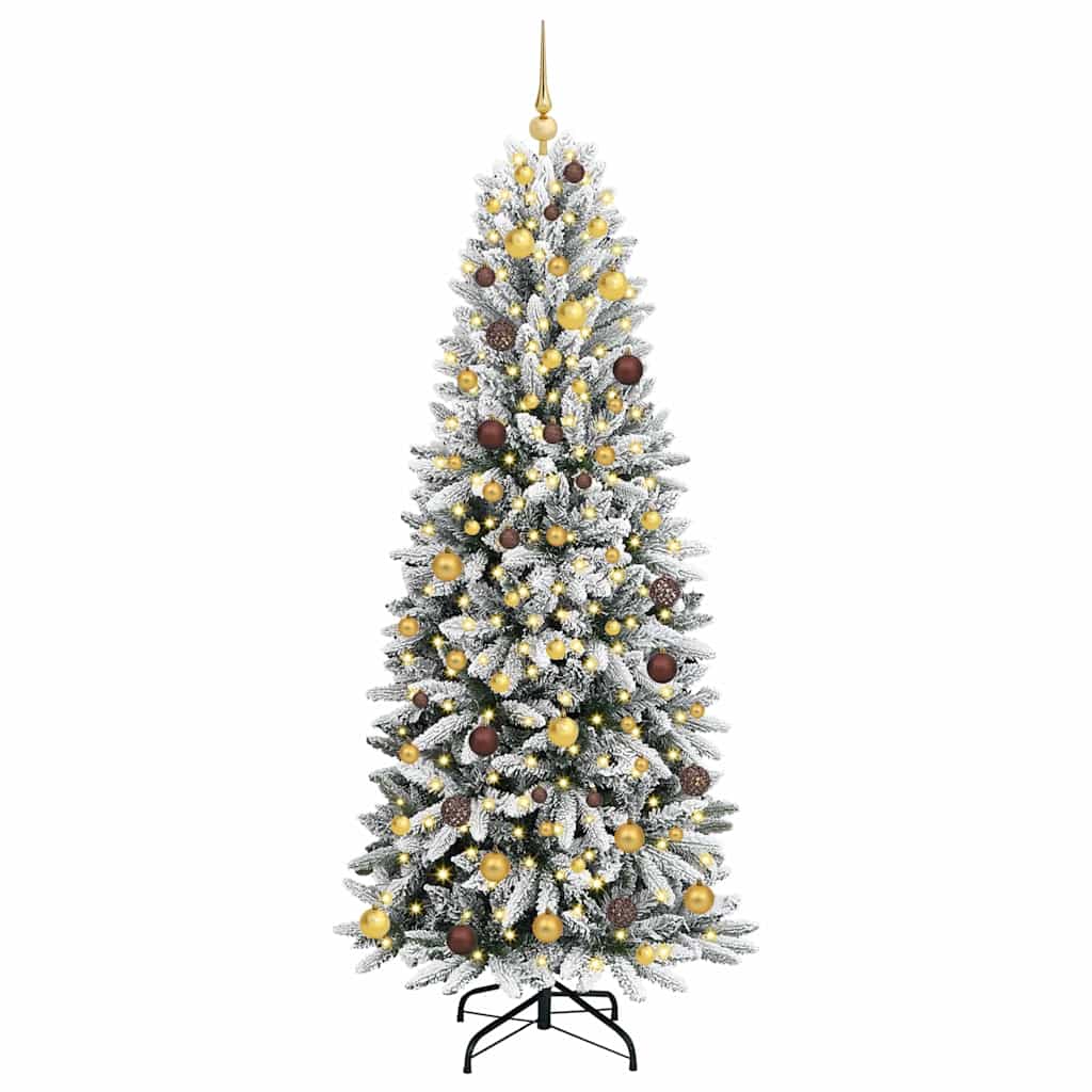 vidaXL Künstlicher Weihnachtsbaum mit 300 LEDs mit Ständer Weiß 210 cm
