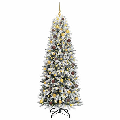 vidaXL Künstlicher Weihnachtsbaum mit 300 LEDs mit Ständer Weiß 210 cm