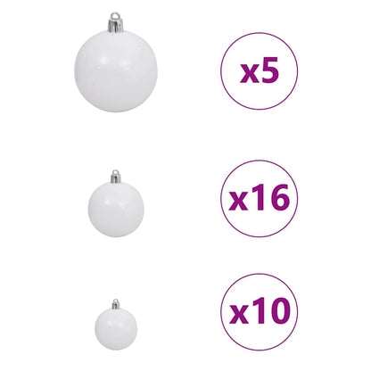 vidaXL Sapin de Noël artificiel avec 300 LED et support Blanc 210 cm