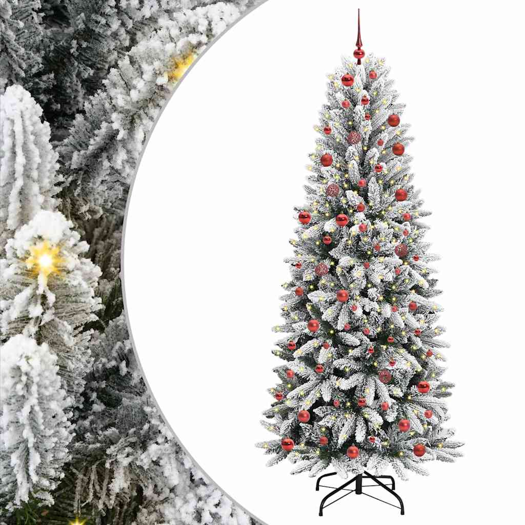 vidaXL Künstlicher Weihnachtsbaum mit 300 LEDs mit Ständer Weiß 210 cm