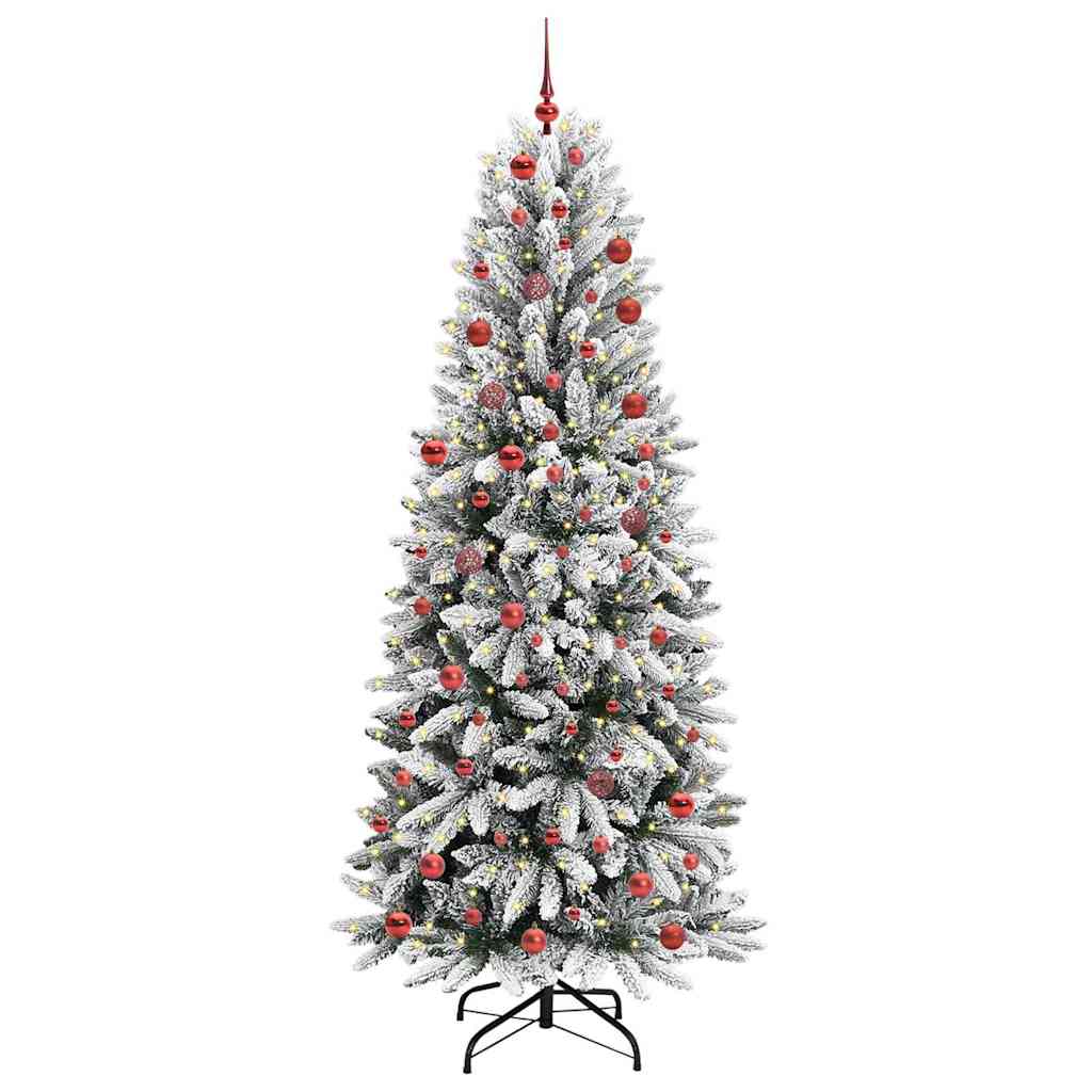 vidaXL Künstlicher Weihnachtsbaum mit 300 LEDs mit Ständer Weiß 210 cm