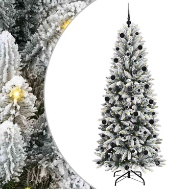 vidaXL Künstlicher Weihnachtsbaum mit 300 LEDs mit Ständer Weiß 210 cm