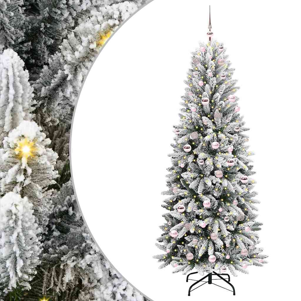Künstlicher Weihnachtsbaum mit 300 LEDs mit Ständer Weiß 210 cm