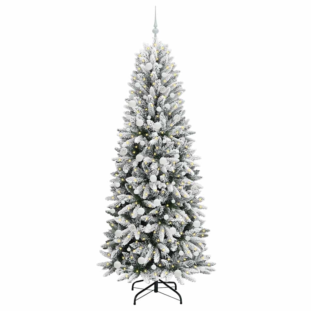 Künstlicher Weihnachtsbaum mit 300 LEDs mit Ständer Weiß 210 cm