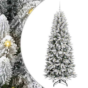 vidaXL Künstlicher Weihnachtsbaum mit 300 LEDs mit Ständer Weiß 210 cm