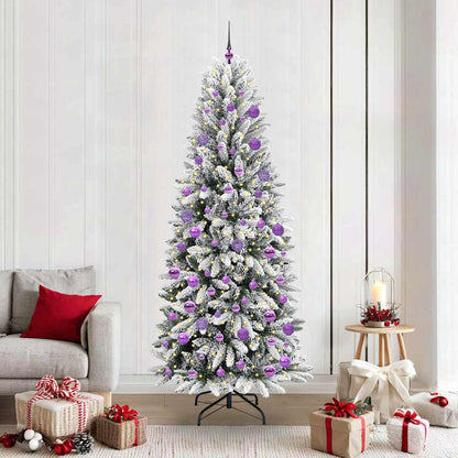 vidaXL Künstlicher Weihnachtsbaum mit 300 LEDs mit Ständer Weiß 210 cm