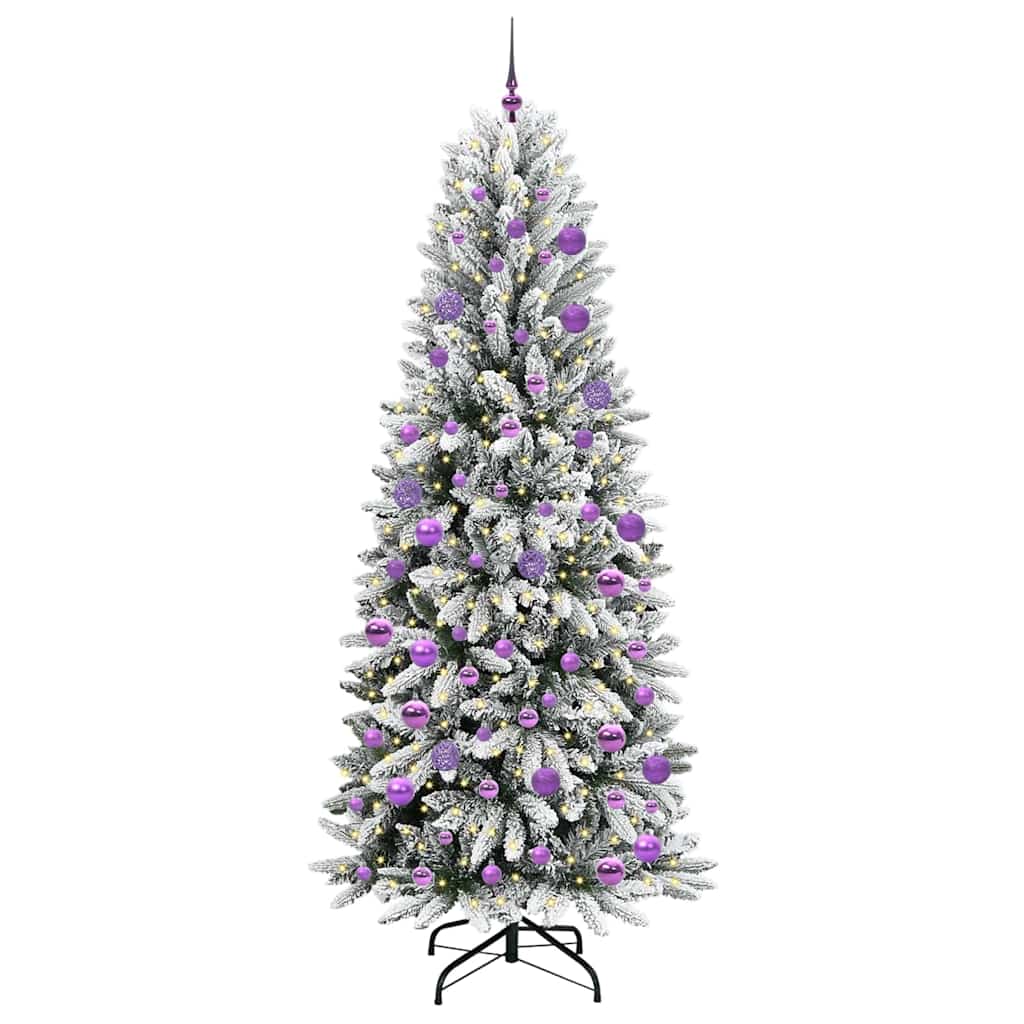vidaXL Künstlicher Weihnachtsbaum mit 300 LEDs mit Ständer Weiß 210 cm