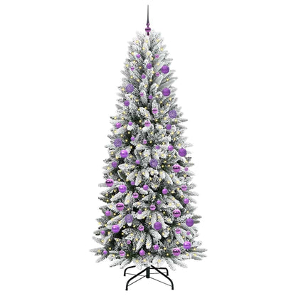 vidaXL Künstlicher Weihnachtsbaum mit 300 LEDs mit Ständer Weiß 210 cm