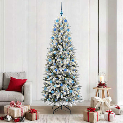 vidaXL Künstlicher Weihnachtsbaum mit 300 LEDs mit Ständer Weiß 210 cm