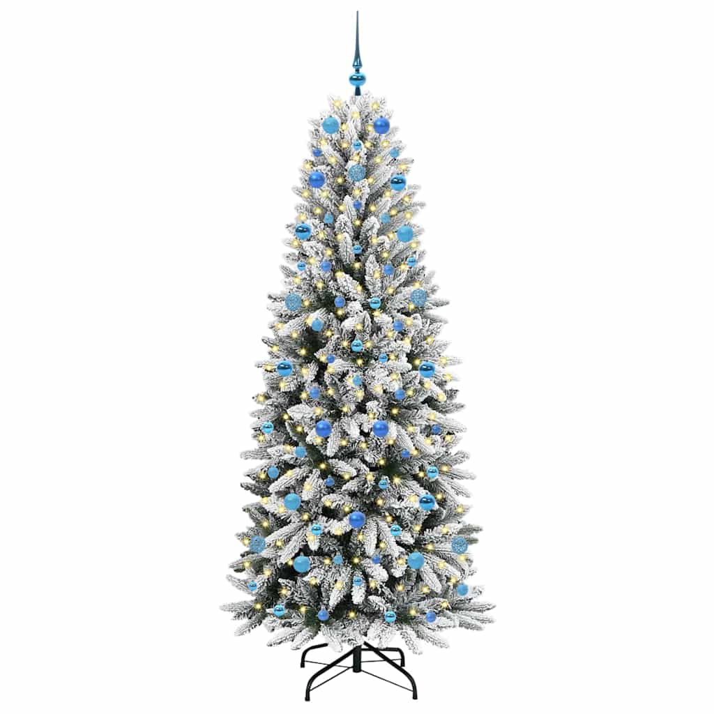 vidaXL Künstlicher Weihnachtsbaum mit 300 LEDs mit Ständer Weiß 210 cm