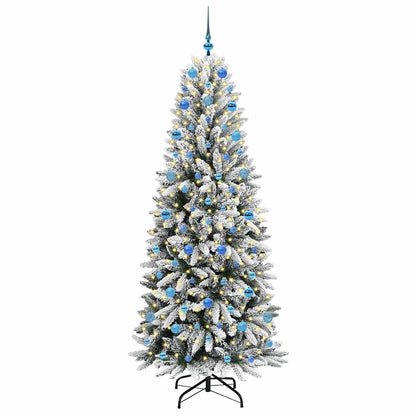 vidaXL Künstlicher Weihnachtsbaum mit 300 LEDs mit Ständer Weiß 210 cm