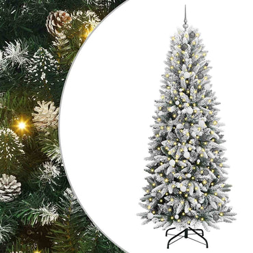vidaXL Sapin de Noël artificiel avec 300 LED avec support Blanc 240 cm
