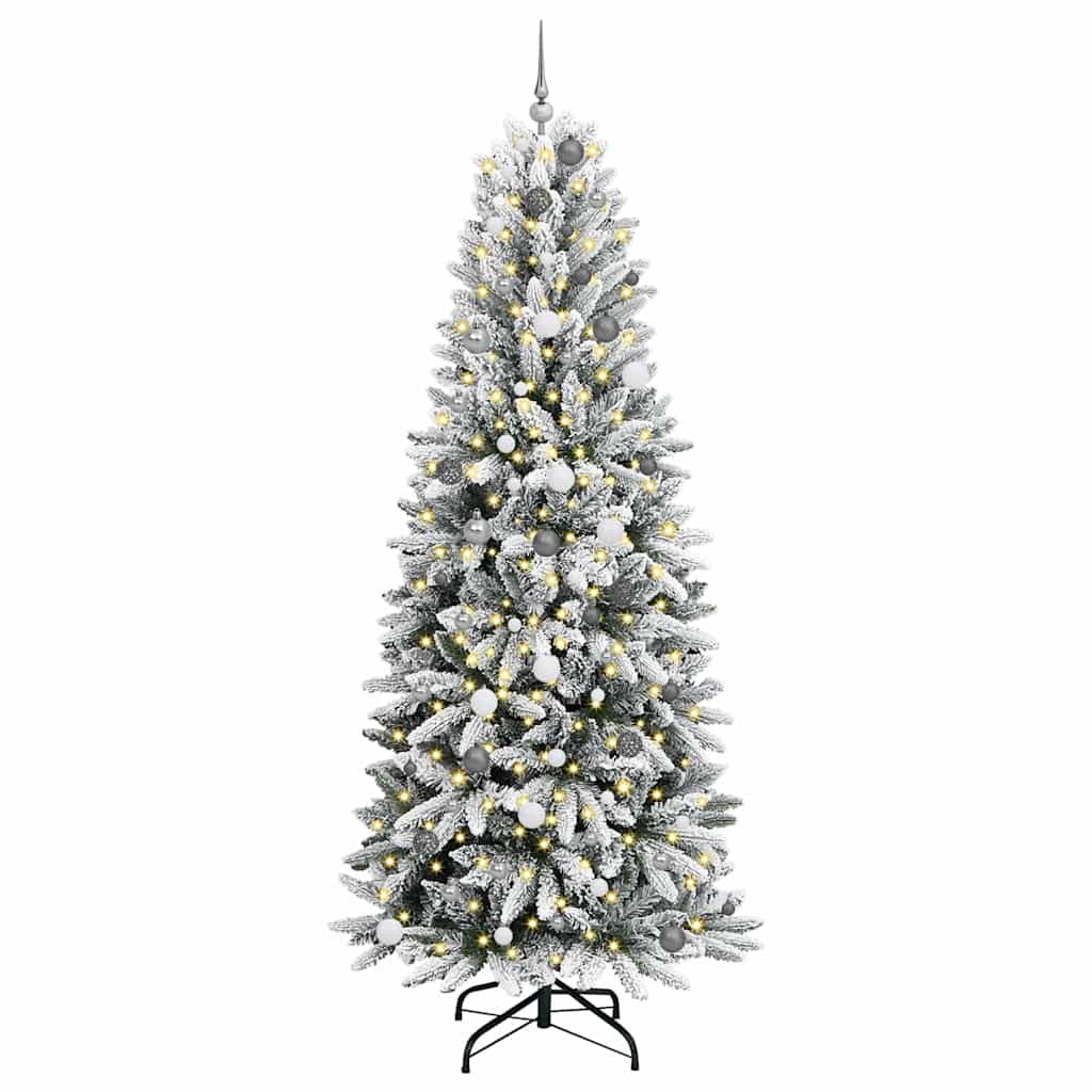 Künstlicher Weihnachtsbaum mit 300 LEDs mit Ständer Weiß 240 cm