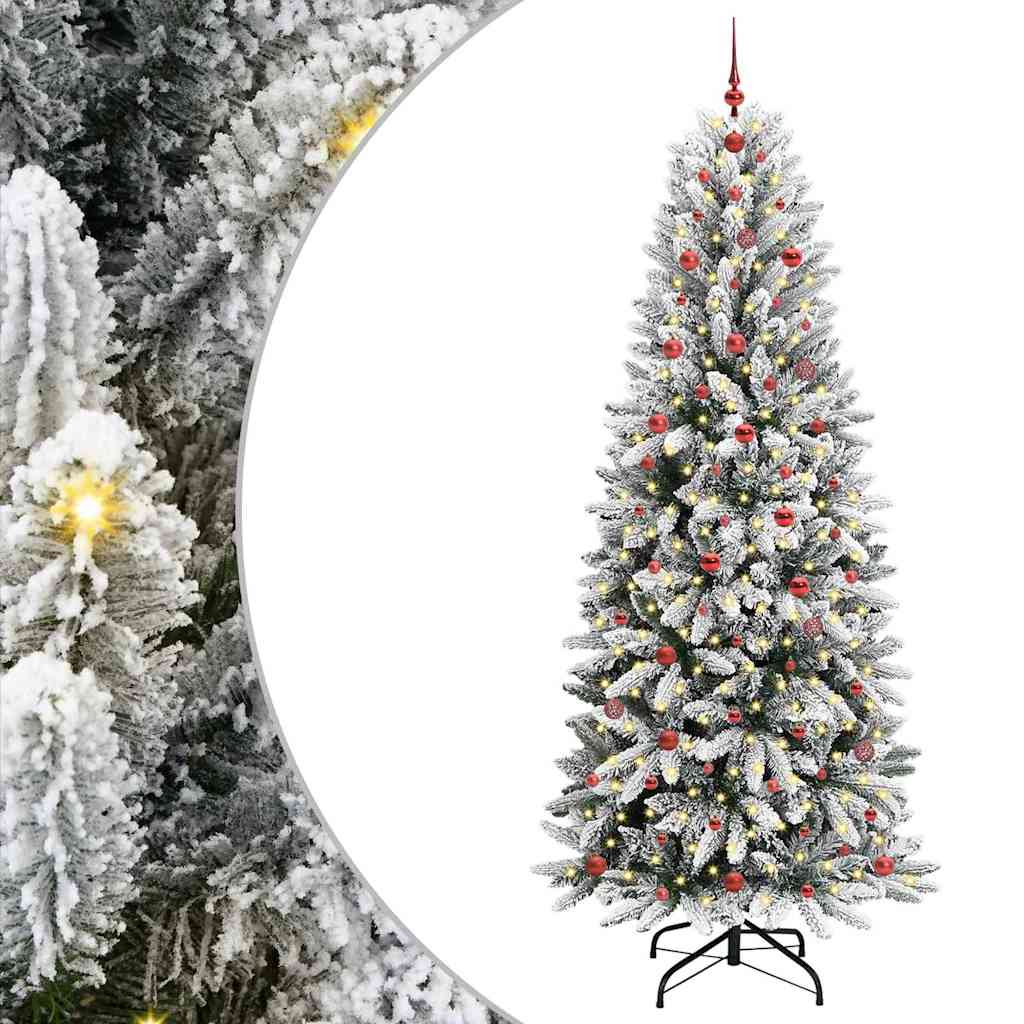vidaXL Sapin de Noël artificiel avec 300 LED avec support Blanc 240 cm