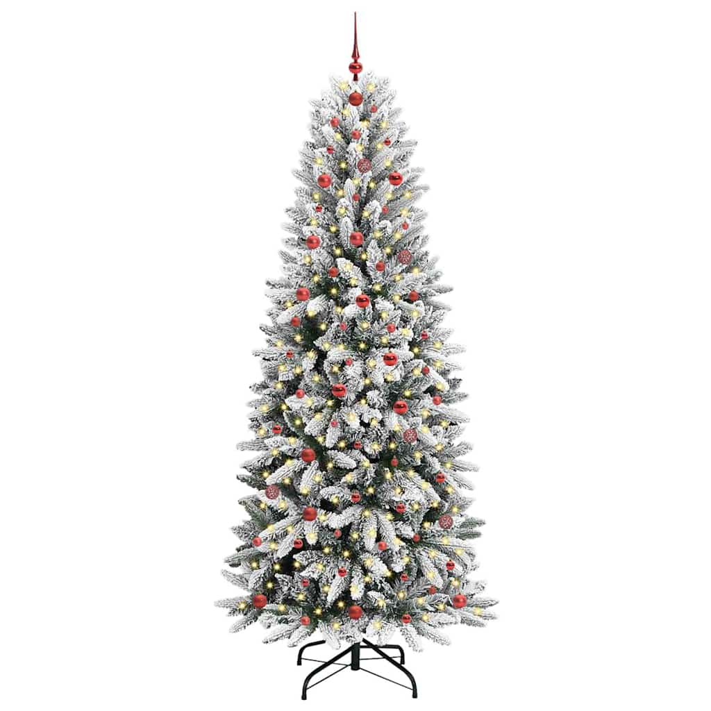 vidaXL Sapin de Noël artificiel avec 300 LED avec support Blanc 240 cm