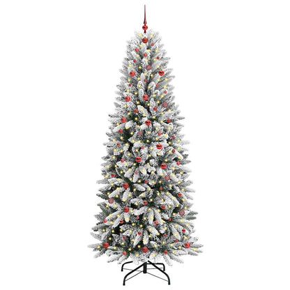 vidaXL Sapin de Noël artificiel avec 300 LED avec support Blanc 240 cm