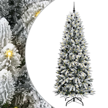 vidaXL Künstlicher Weihnachtsbaum mit 300 LEDs mit Ständer Weiß 240 cm