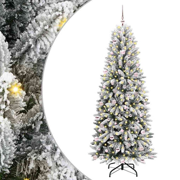 vidaXL Sapin de Noël artificiel avec 300 LED avec support Blanc 240 cm