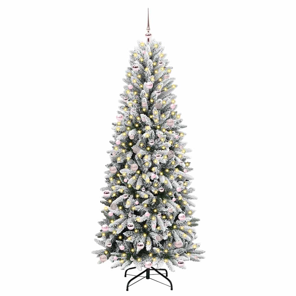 vidaXL Sapin de Noël artificiel avec 300 LED avec support Blanc 240 cm