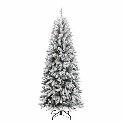 vidaXL Sapin de Noël artificiel avec 300 LED avec support Blanc 240 cm