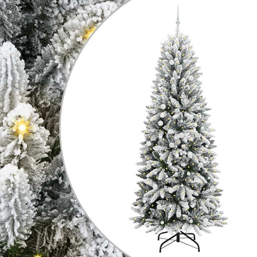 vidaXL Sapin de Noël artificiel avec 300 LED avec support Blanc 240 cm