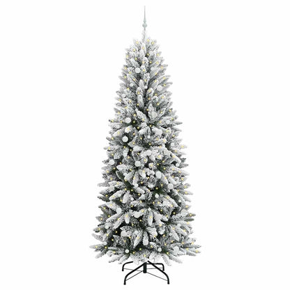 vidaXL Sapin de Noël artificiel avec 300 LED avec support Blanc 240 cm