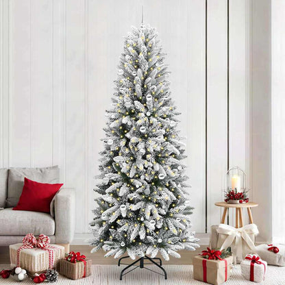 vidaXL Sapin de Noël artificiel avec 300 LED avec support Blanc 240 cm