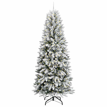 vidaXL Sapin de Noël artificiel avec 300 LED avec support Blanc 240 cm