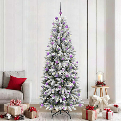 vidaXL Sapin de Noël artificiel avec 300 LED avec support Blanc 240 cm