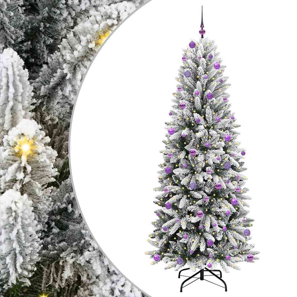 vidaXL Sapin de Noël artificiel avec 300 LED avec support Blanc 240 cm