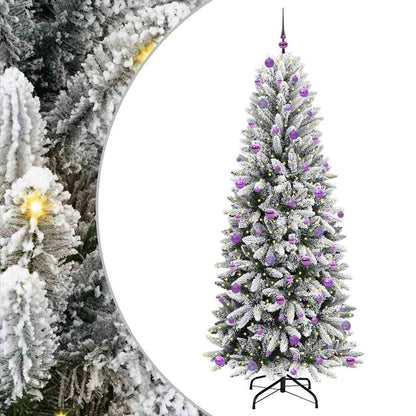 vidaXL Sapin de Noël artificiel avec 300 LED avec support Blanc 240 cm