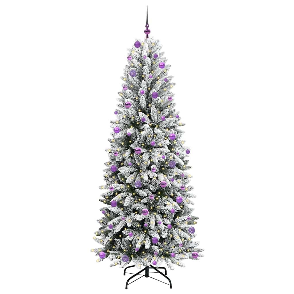 vidaXL Sapin de Noël artificiel avec 300 LED avec support Blanc 240 cm