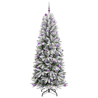 vidaXL Sapin de Noël artificiel avec 300 LED avec support Blanc 240 cm
