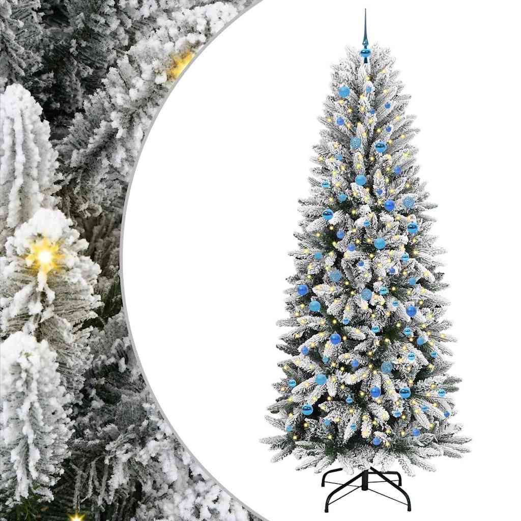 Künstlicher Weihnachtsbaum mit 300 LEDs mit Ständer Weiß 240 cm
