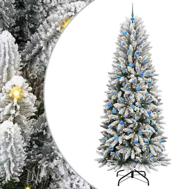 vidaXL Sapin de Noël artificiel avec 300 LED avec support Blanc 240 cm