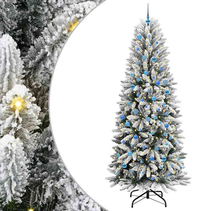 Künstlicher Weihnachtsbaum mit 300 LEDs mit Ständer Weiß 240 cm