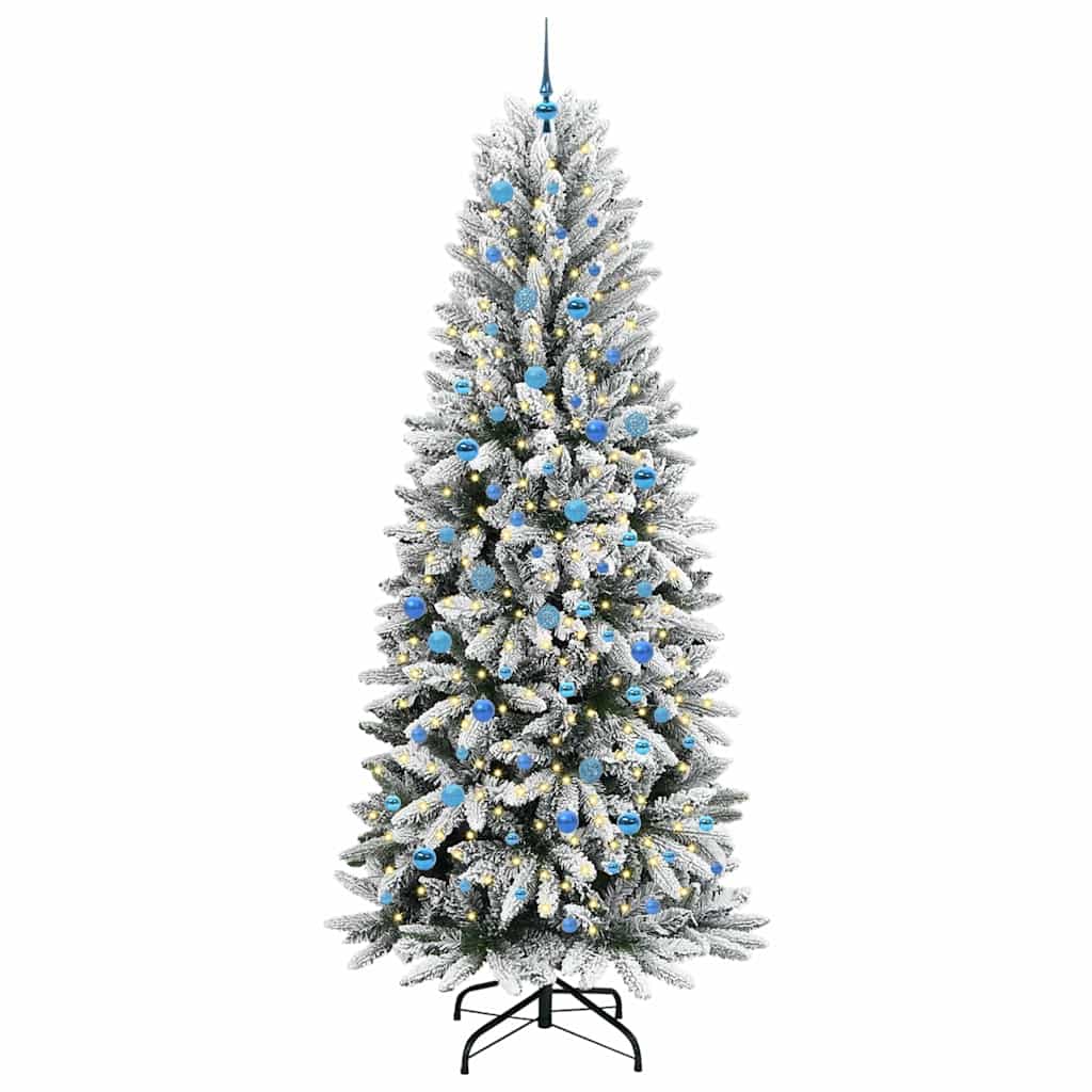 Künstlicher Weihnachtsbaum mit 300 LEDs mit Ständer Weiß 240 cm