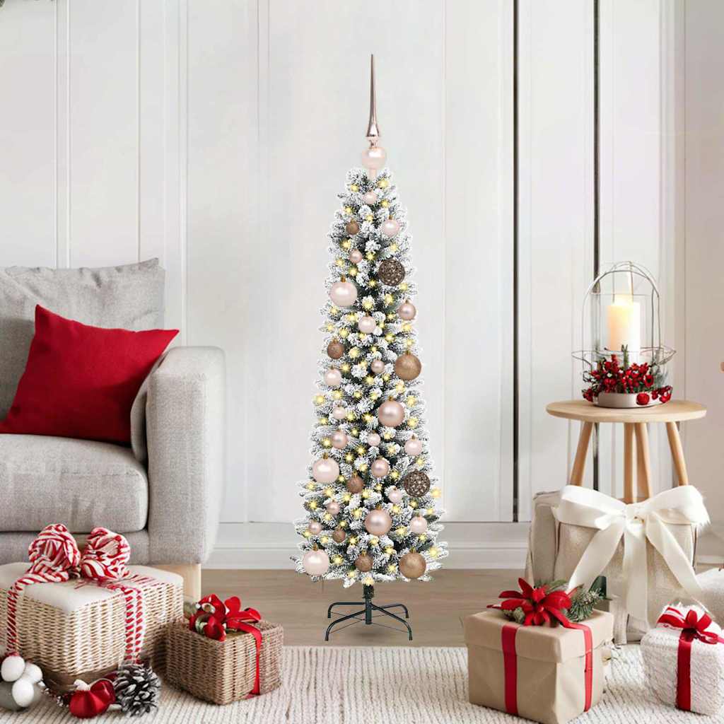 vidaXL Künstlicher Weihnachtsbaum mit 150 LEDs mit Ständer Weiß 120 cm
