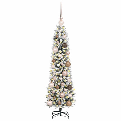 vidaXL Künstlicher Weihnachtsbaum mit 150 LEDs mit Ständer Weiß 120 cm