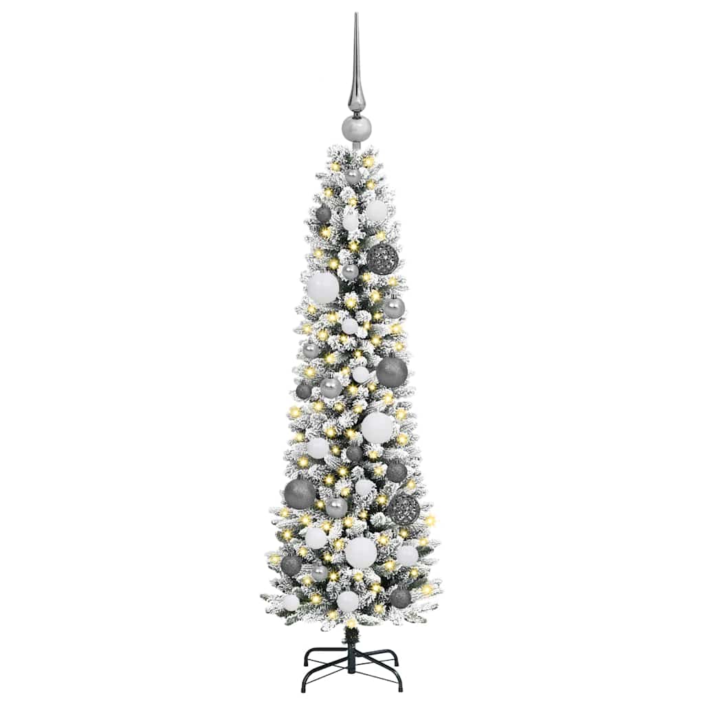 Künstlicher Weihnachtsbaum mit 150 LEDs mit Ständer Weiß 120 cm