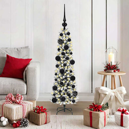 vidaXL Künstlicher Weihnachtsbaum mit 150 LEDs mit Ständer Weiß 120 cm