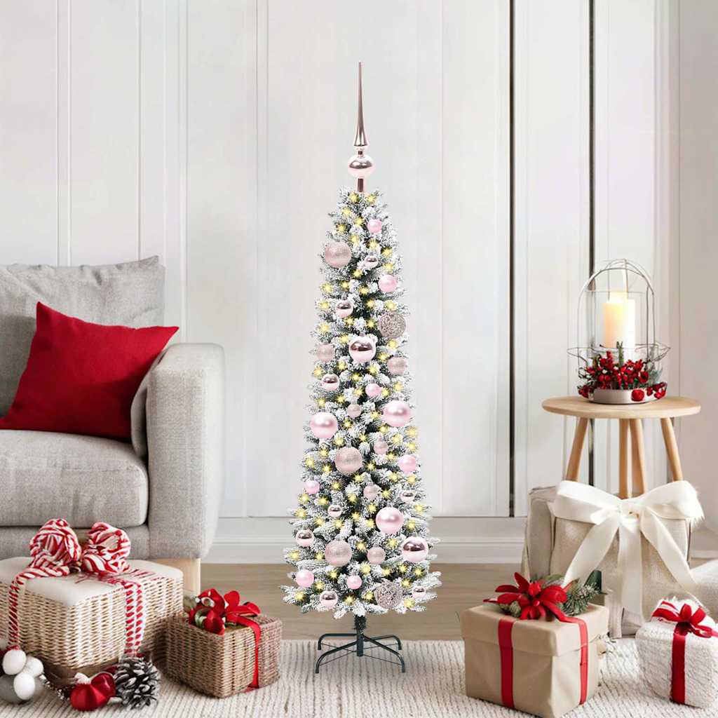 vidaXL Künstlicher Weihnachtsbaum mit 150 LEDs mit Ständer Weiß 120 cm