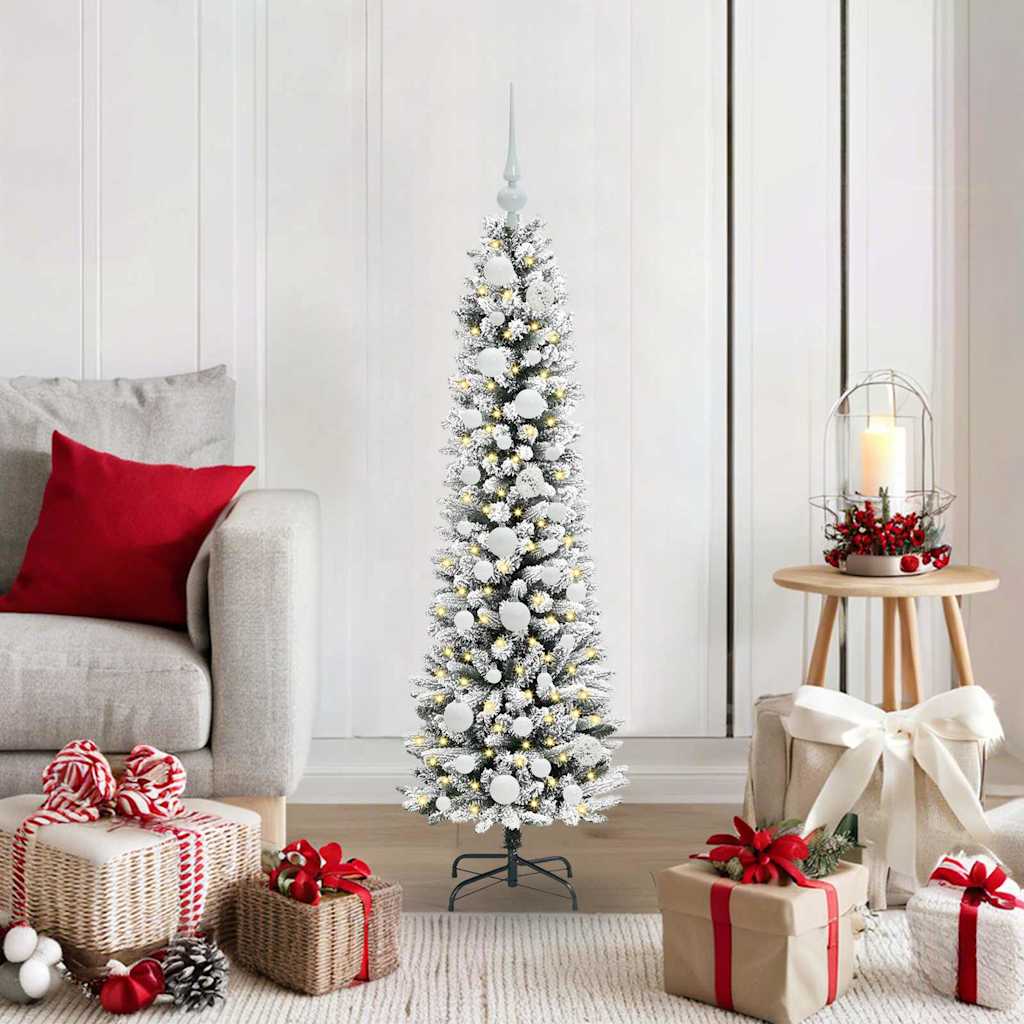 vidaXL Künstlicher Weihnachtsbaum mit 150 LEDs mit Ständer Weiß 120 cm