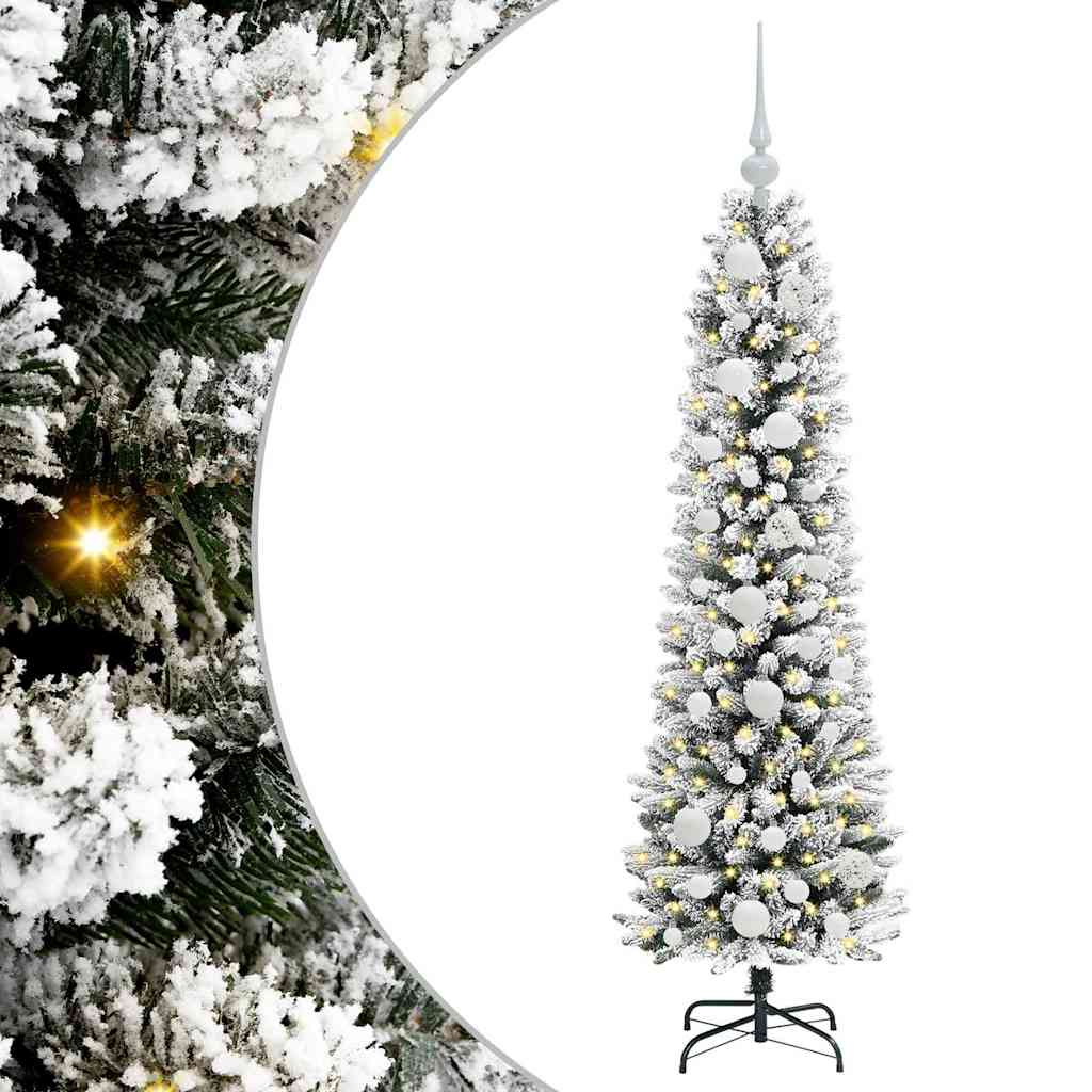 vidaXL Künstlicher Weihnachtsbaum mit 150 LEDs mit Ständer Weiß 120 cm